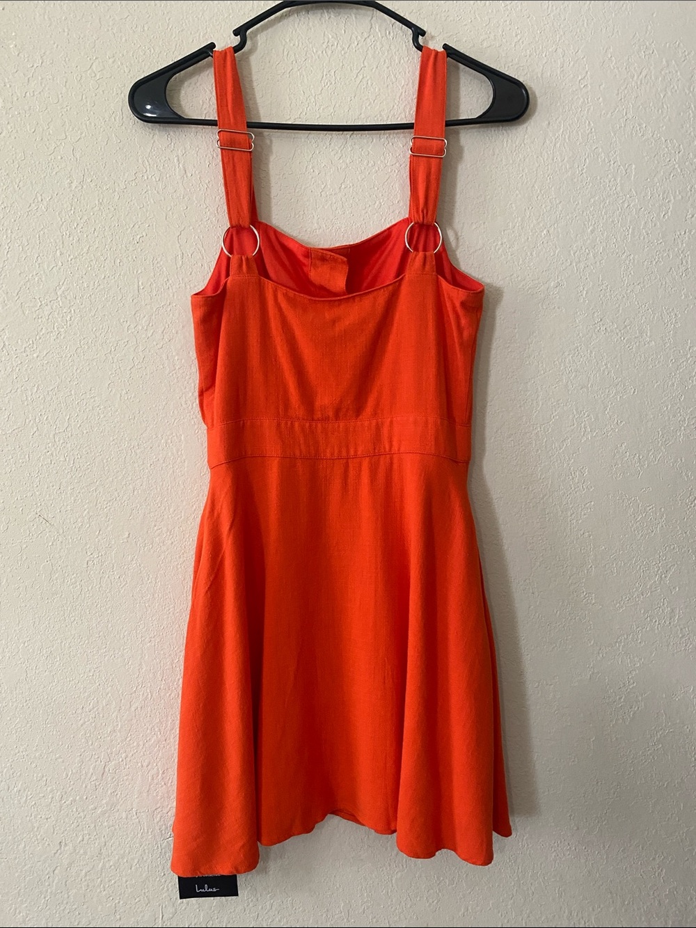 Lulu's Bright Orange Button-Front Mini Dress NWTs - Picture 9 of 15